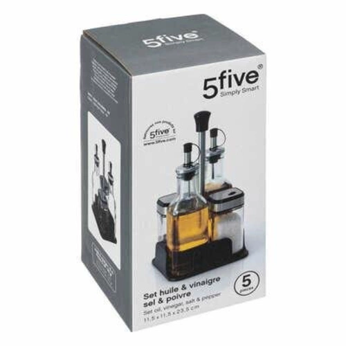 5five simply smart zestaw na przyprawy szklany z butelką na oliwę i ocet nowoczesny