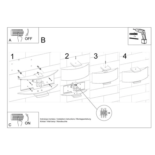 Kinkiet ścienny EMILIO nowoczesny drewniany biały do salonu i sypialni Sollux