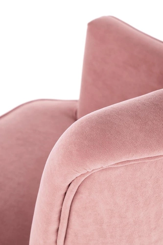 Fotel uszak Darli welur różowy nowoczesny do salonu z podłokietnikami Intesi glamour