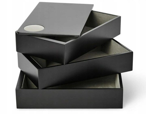 Szkatułka na biżuterię, czarna, SPINDLE