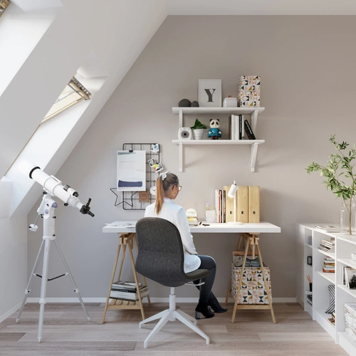 Lampka biurkowa RING biała nowoczesna z regulacją kąta do biura i sypialni metalowa SOLLUX