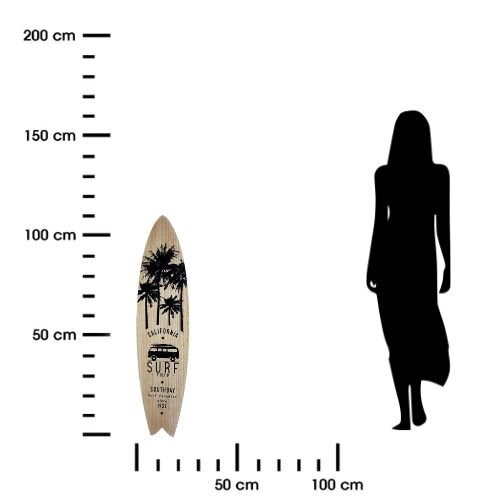 Dekoracja ścienna deska surfingowa czarna Atmosphera ozdoba na ścianę do salonu MDF 110 cm