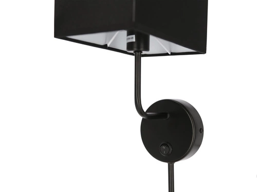 Kinkiet Keto lampa czarny 1x40W E14 abażur czarny z włącznikiem