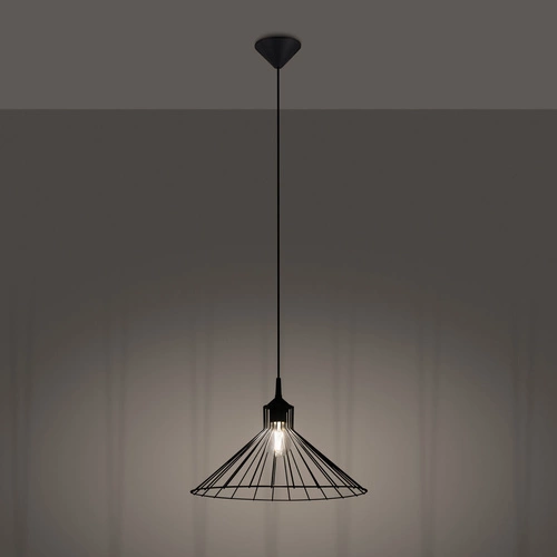 Lampa wisząca EDA czarna metalowa industrialna do salonu i kuchni nad stół 40 cm