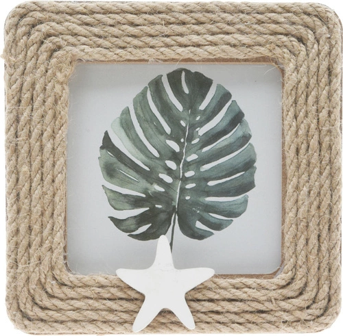 Ramka na zdjęcia 14x14 Sea Intesi stojąca kwadratowa drewniana boho rustykalna na biurko