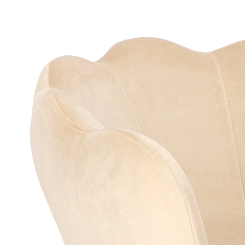 Krzesło tapicerowane welurowe Florencja Intesi beżowe glamour z podłokietnikami do jadalni