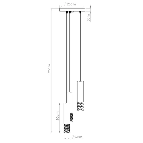 Nowoczesna biała lampa wisząca LIRO 3P do salonu i kuchni metalowa 3-punktowa