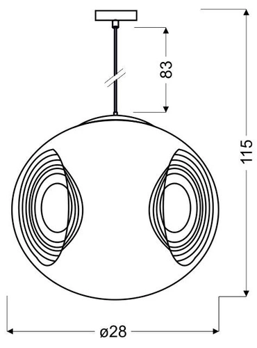 Lampa wisząca Club 28 1x60W E27  pomarańczowy