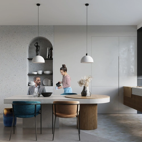 Lampa wisząca betonowa PABLITO szara nowoczesna do salonu i jadalni Sollux 30 cm