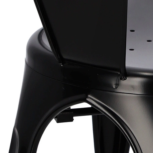 Krzesło metalowe Paris Arms czarne do jadalni i kuchni inspirowane Tolix industrialne z podłokietnikami