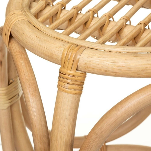 Zestaw 2 okrągłych stolików kawowych Aoni rattan boho naturalny do salonu Atmosphera