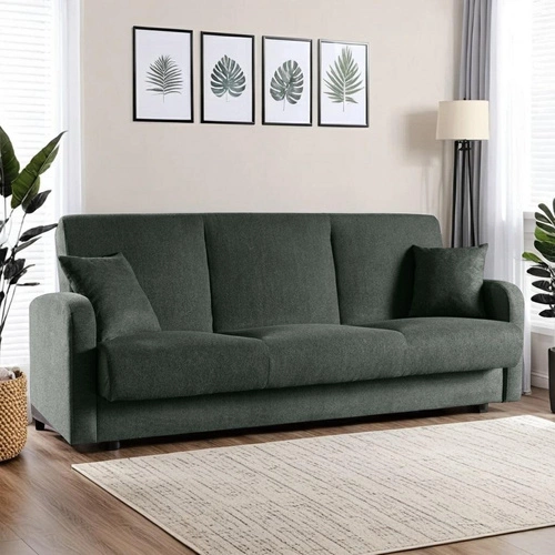 Sofa rozkładana 3 osobowa Corsica z funkcją spania i pojemnikiem szara do salonu