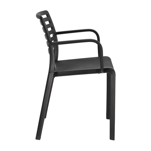 Krzesło z podłokietnikami Lama czarne sztaplowane