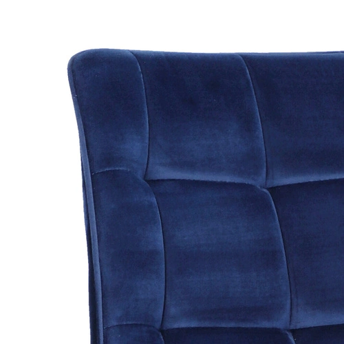 Krzesło do jadalni Plaid Intesi tapicerowane welurowe granatowe nowoczesne czarne nogi