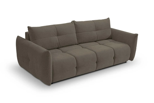 Sofa rozkładana Bode 3 osobowa z pojemnikiem do salonu brązowo-szara nowoczesna