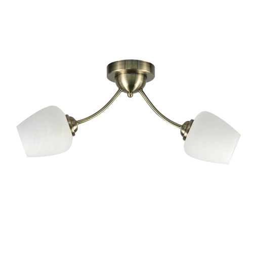 Lampa sufitowa Zina patynowy 2x40 E27  klosz biały