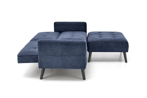 Sofa narożna z funkcją spania Gyda niebieska rozkładana loftowa do salonu Intesi