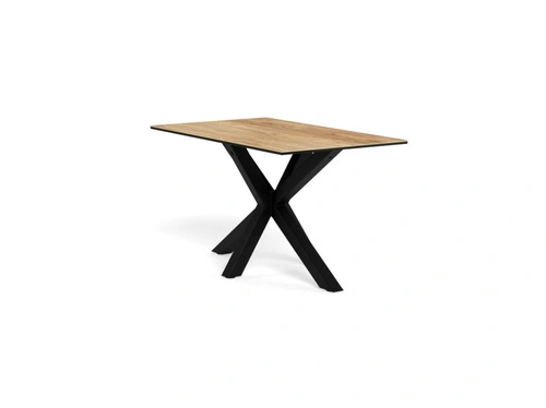 Stół Heaven 135x80 nowoczesny do jadalni ceramika dąb na czarnych nogach