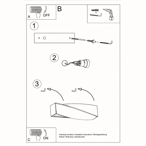 Kinkiet ścienny Sigma cementowy nowoczesny szary Sollux Lighting do salonu i sypialni 42 cm