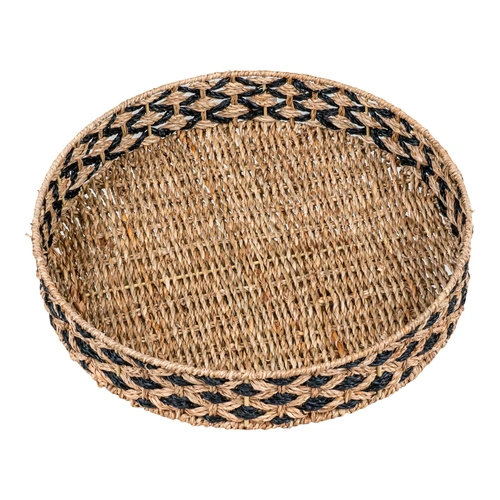 Taca dekoracyjna okrągła Nerja 38 cm boho z trawy morskiej naturalna