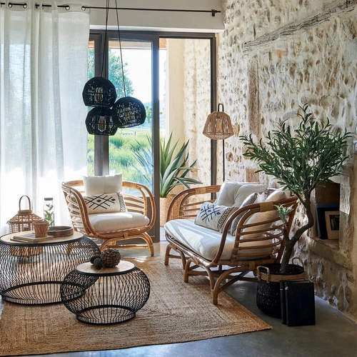 Dywan boho z juty 160x230 Atmosphera naturalny prostokątny do salonu lub sypialni