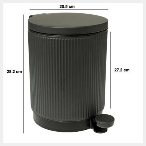 Kosz na śmieci do łazienki i kuchni Onyx 5l czarny metalowy z pedałem 5five