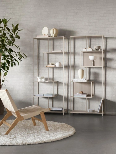 Regał na książki Seaford II szary loftowy metalowy 77 cm Actona