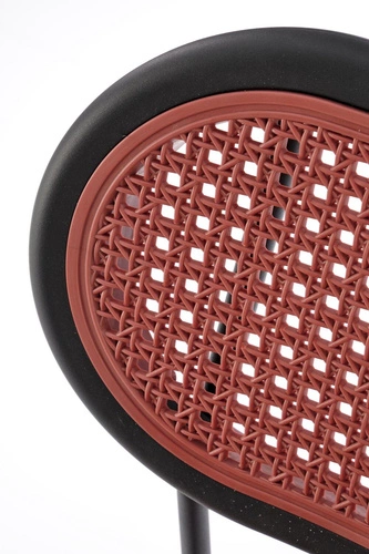 Krzesło do jadalni Lander retro rattanowe bordowe z ekoskóry Intesi do kuchni i salonu