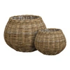 Zestaw 2 koszy dekoracyjnych Melaka rattan kubu naturalny do salonu House Nordic