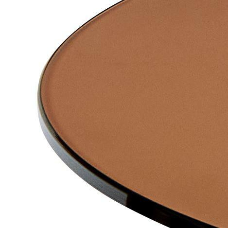 Stolik kawowy Dunsley 45 cm brązowy szklany okrągły do salonu