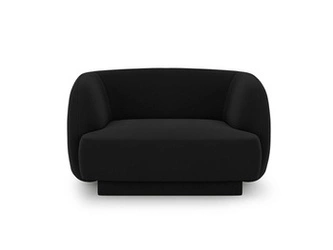 Fotel wypoczynkowy Miley Black Velvet welurowy do salonu nowoczesny czarny z podłokietnikami