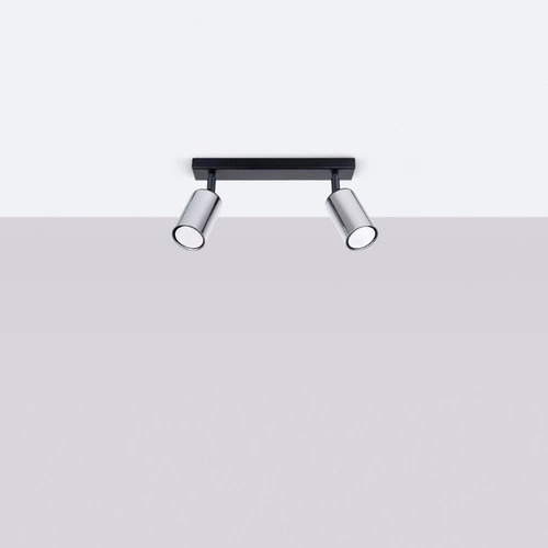 Plafon sufitowy WINX 2 czarny chrom nowoczesny LED do salonu i sypialni 30 cm SOLLUX