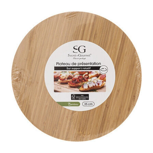 Talerz obrotowy bambusowy 35 cm do serwowania, okrągły, kuchnia i jadalnia 5five