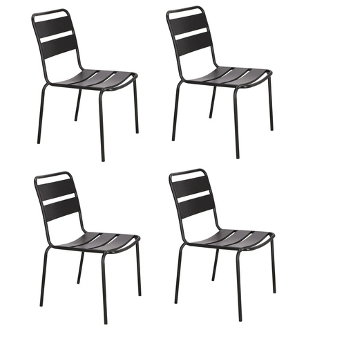 Zestaw 4 krzeseł Barco czarne