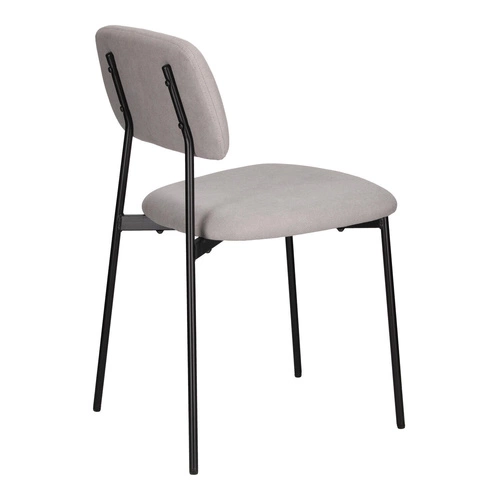 Krzesło tapicerowane Esther szare jasne do jadalni nowoczesne skandynawskie na metalowych nogach