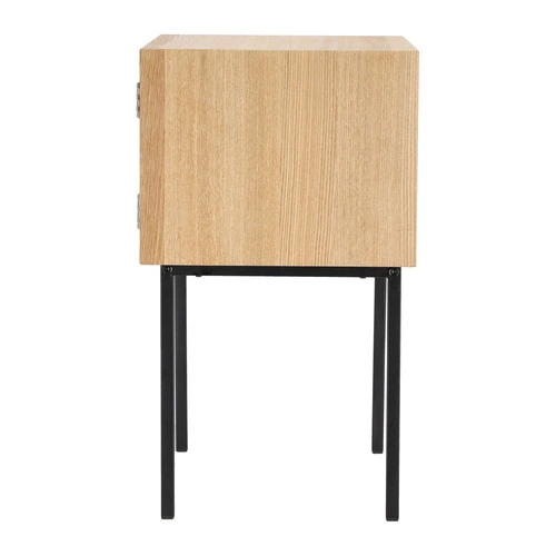 Szafka nocna z plecionym frontem 40 cm naturalna boho industrialna Intesi Panamo