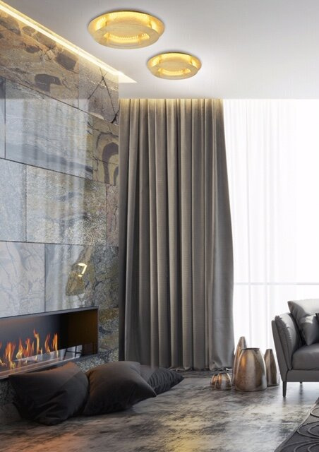 Plafon LED okrągły Merle 50 cm złoty nowoczesny do salonu i sypialni CANDELLUX