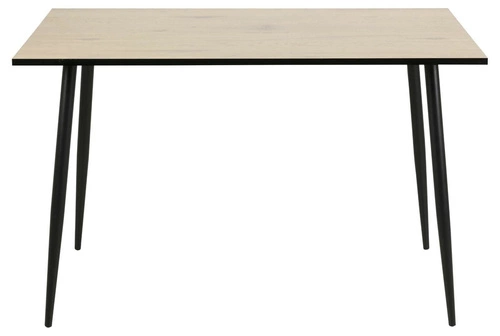 Stół do jadalni Wilma 120x80 nowoczesny drewniany blat dąb z czarnymi metalowymi nogami