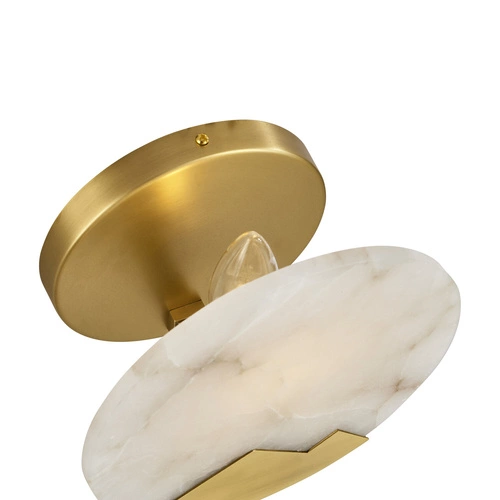Kinkiet ścienny MARMO biały marmur i złoty mosiądz 20cm nowoczesny do salonu