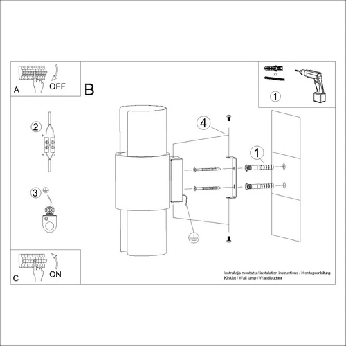 Kinkiet ścienny FLASH 2 biały nowoczesny stalowy regulowany do salonu i sypialni SOLLUX