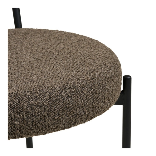 Krzesło Badalona tapicerowane bouclé brązowe do jadalni i salonu