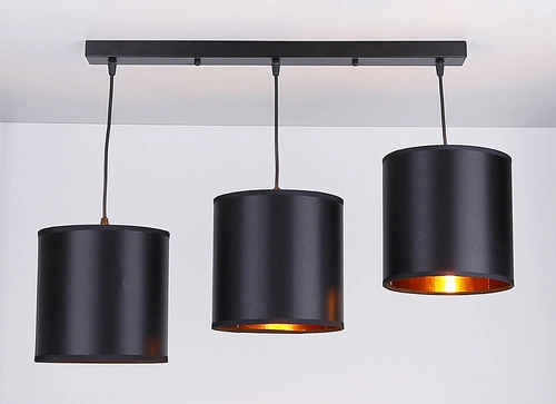 Lampa wisząca Candida czarna metalowa 3-punktowa regulowana do salonu i jadalni