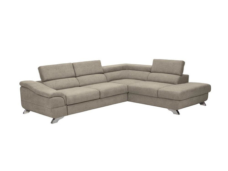 Narożnik z funkcją spania Apollon Dark Beige Structured Fabric prawostronny