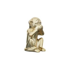 Figurka dekoracyjna Monkey złota ceramiczna Intesi 10 cm do salonu lub na prezent