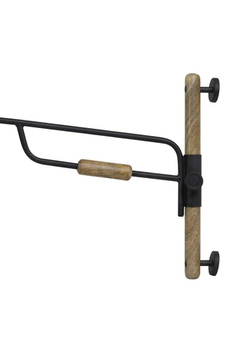 Kinkiet ścienny Banu czarny drewniany nowoczesny do salonu i sypialni Light&Living