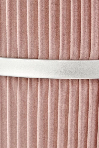 Pufa Darbi welurowa okrągła ze schowkiem jasnoróżowa do salonu i sypialni 46 cm