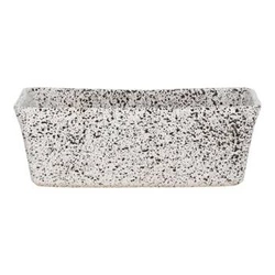 Keksówka ceramiczna Intesi Piedra 28 cm biało-czarna, prostokątna forma do pieczenia chleba