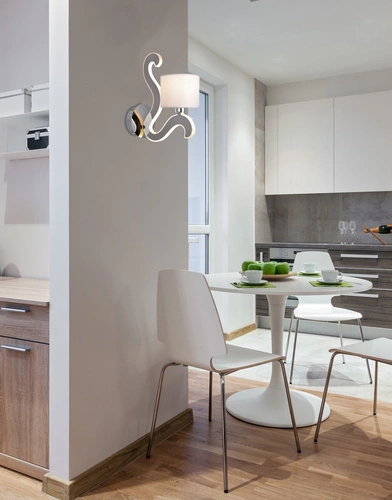 Kinkiet ścienny LED Ambrosia 1 chrom nowoczesny z abażurem do sypialni i salonu CANDELLUX