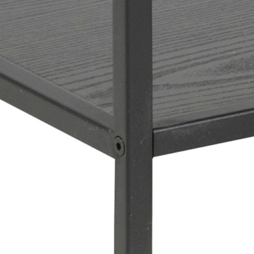 Regał metalowy Seaford V czarny industrialny na książki i dekoracje do salonu Actona 114 cm