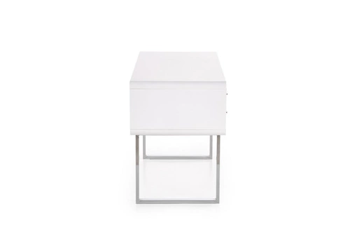 Biurko Gala białe z szufladami nowoczesne do pracy 120 cm wysoki połysk Intesi